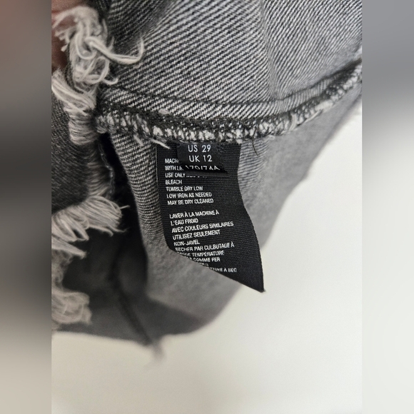 We The Free black pleated distressed denim jean skirt | size 29 - Picture 3 of 5